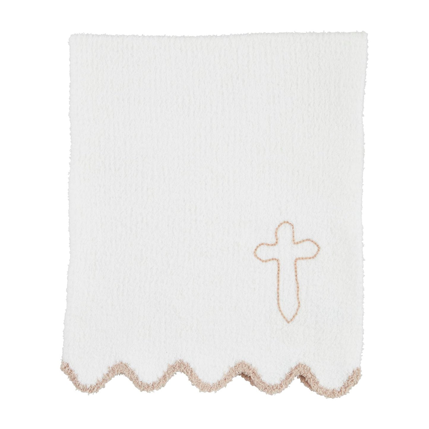 Cross Chenille Scalloped Blanket