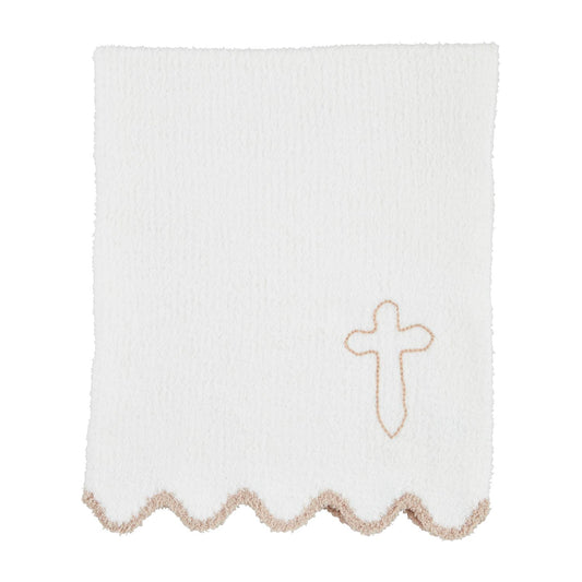 Cross Chenille Scalloped Blanket