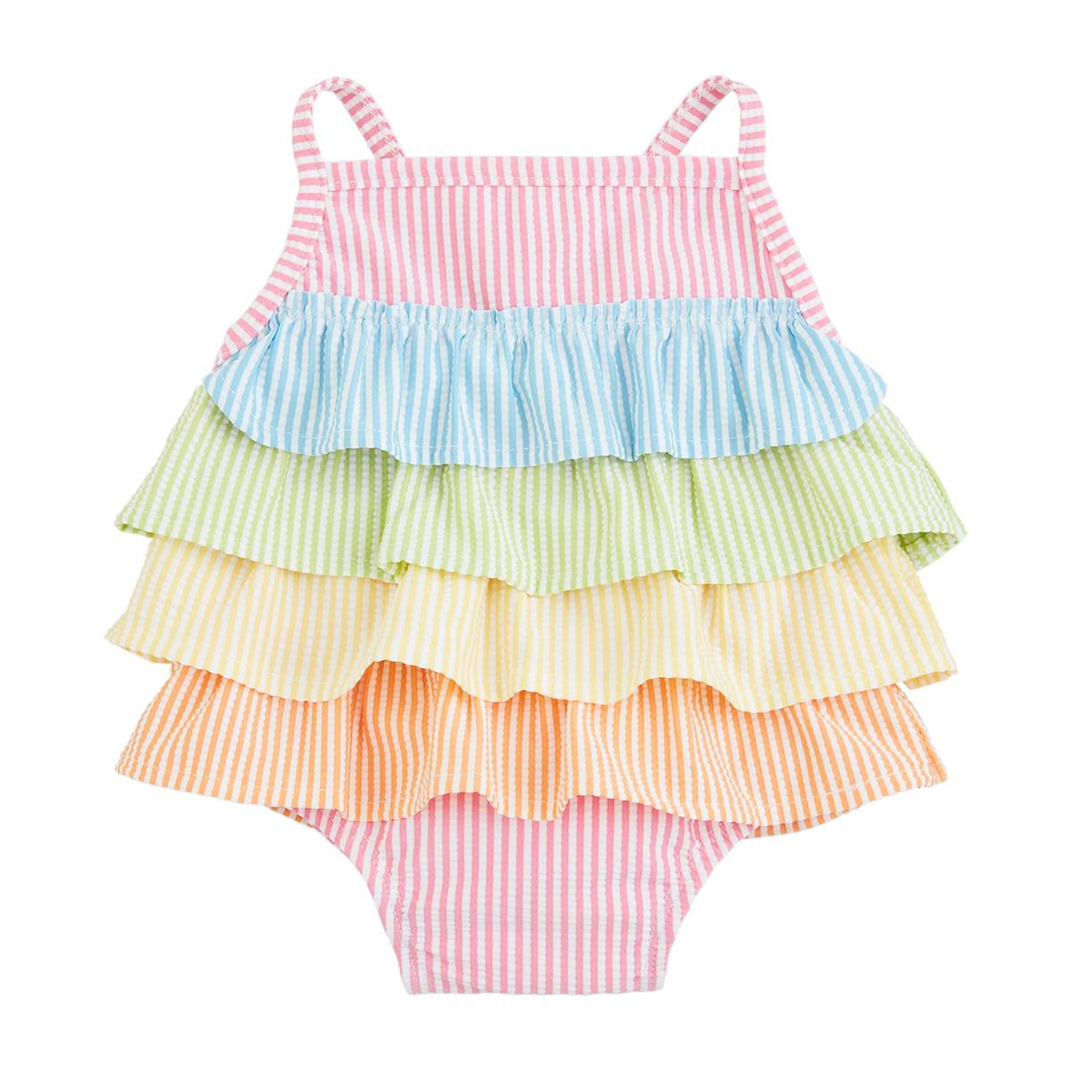 Mudpie Seersucker Ruffle Swimsuit