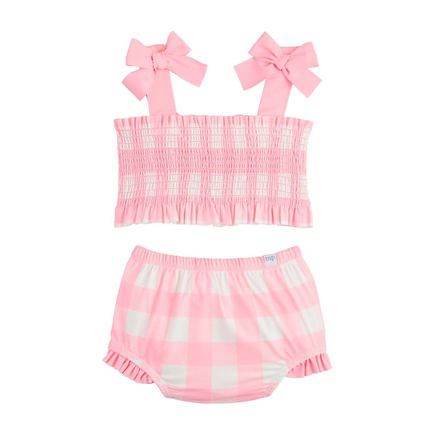 Smocked Pink Check Two - Piece Swimsuit