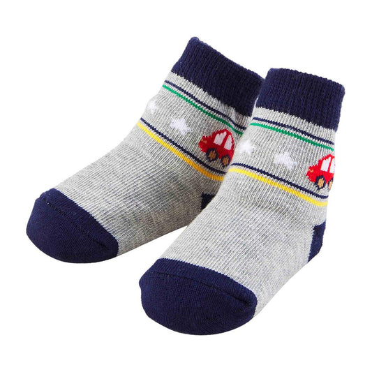 Mudpie Gray & Navy Car Socks
