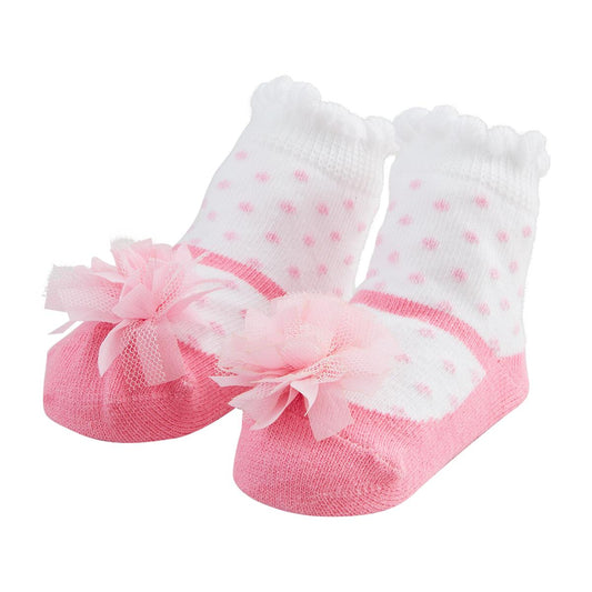 Mudpie Pink Puff Mary Jane Socks