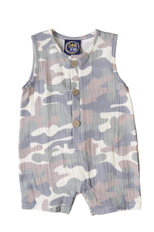 Emma Jean Camo Boys Romper