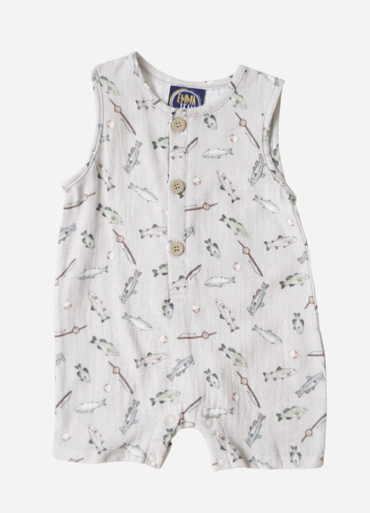 Emma Jean Trout Fish Boys Romper
