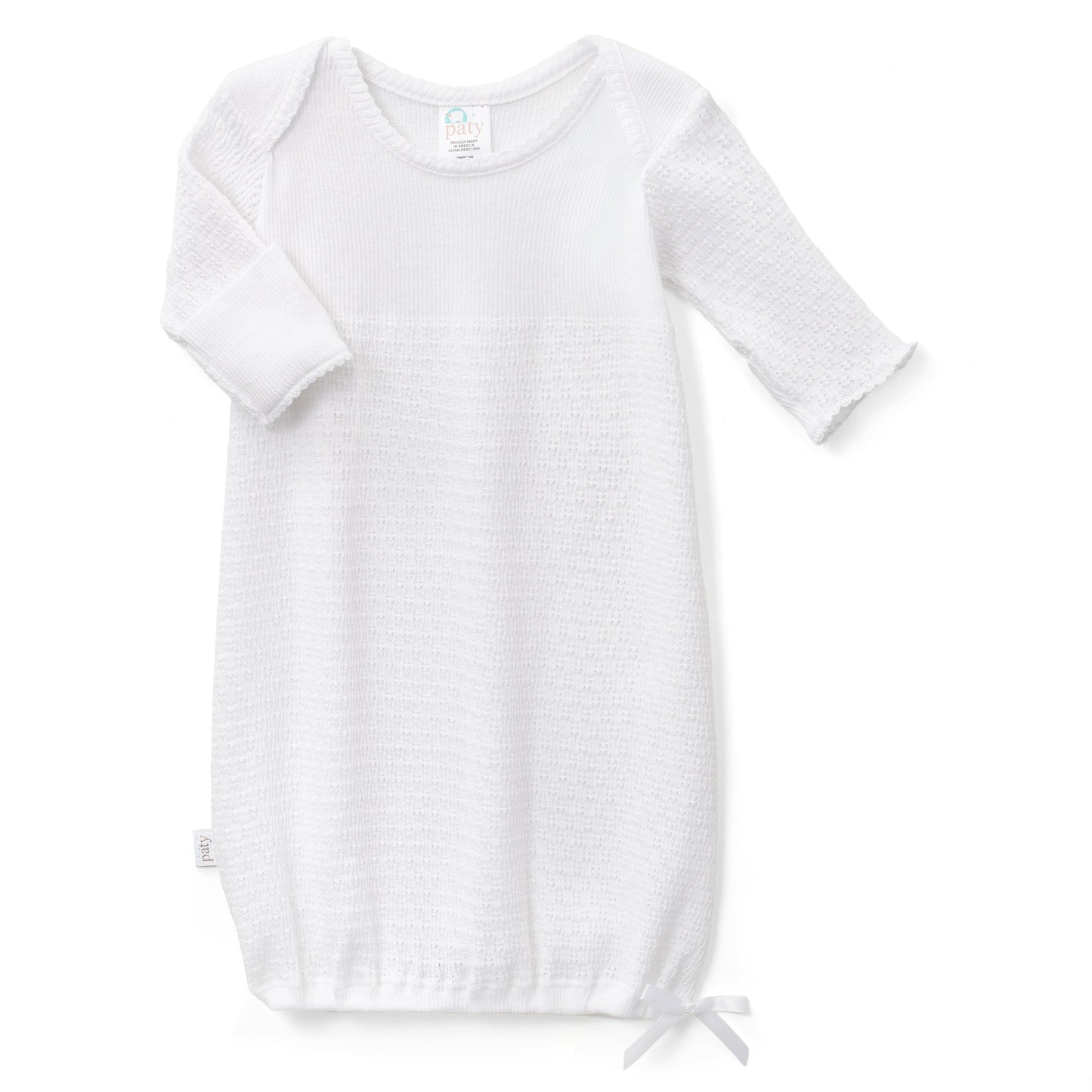 Paty Inc Lap Shoulder Day Gown White/Pink and White/Blue - NB