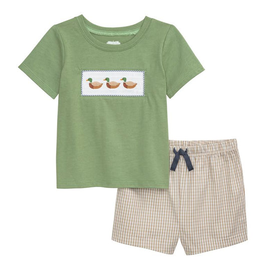 Mudpie Smocked Mallard Short Set