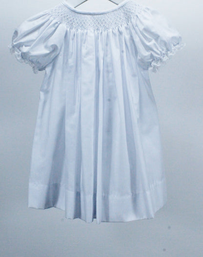 Baby Blessings Clothing - White Geometric Flowers Sophia Dress