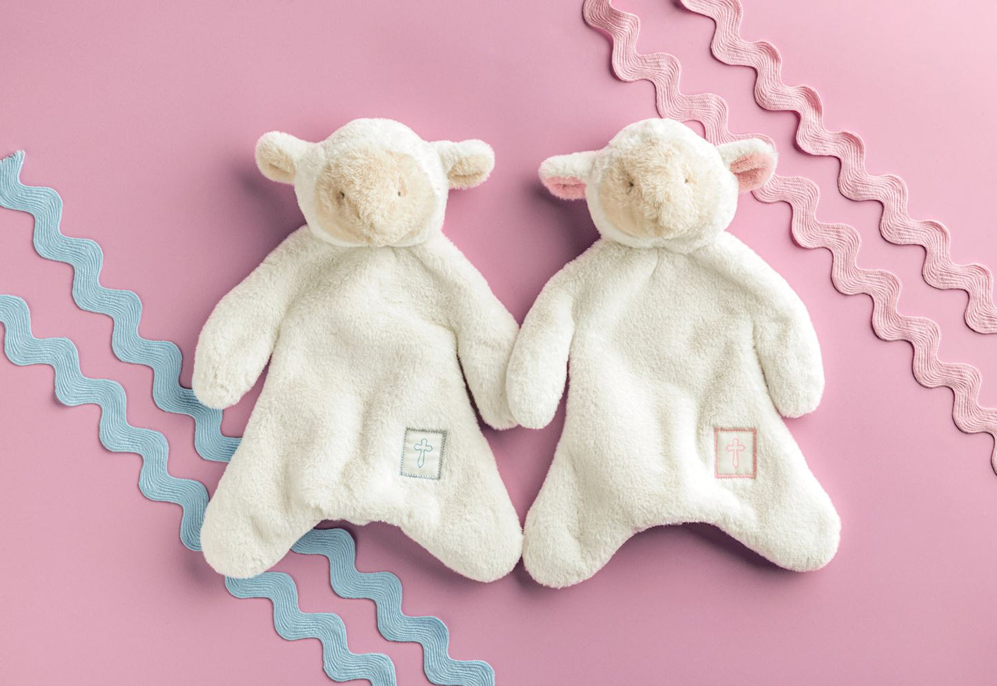 Mudpie Blue Little Lamb Plush Woobie