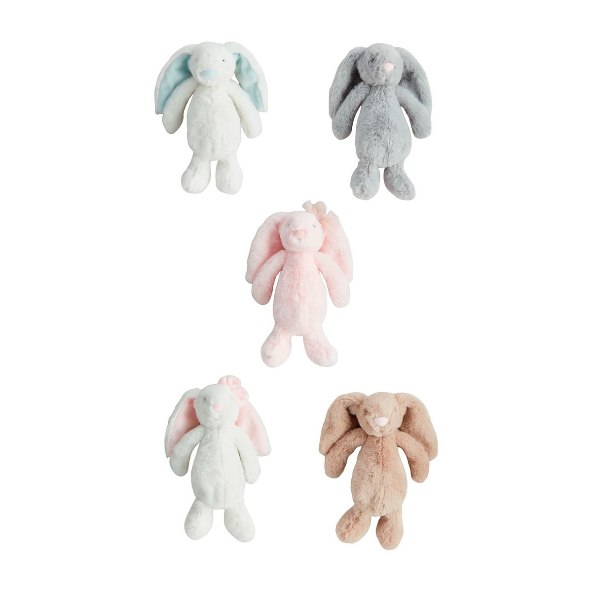 Mini Plush Bunnies in Assorted Colors by Mudpie