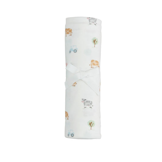 Mudpie Cow Farm Soft Knit Swaddle