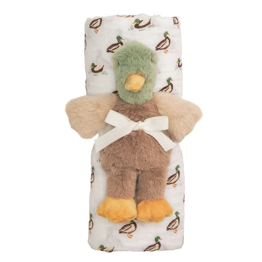 Mudpie Mallard Swaddle with Rattle