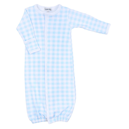 Magnolia Baby Baby Check Blue Coverter Gown
