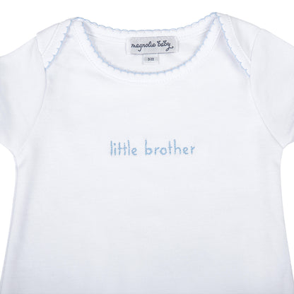 Magnolia Baby Little Brother Embroidered Bodysuit