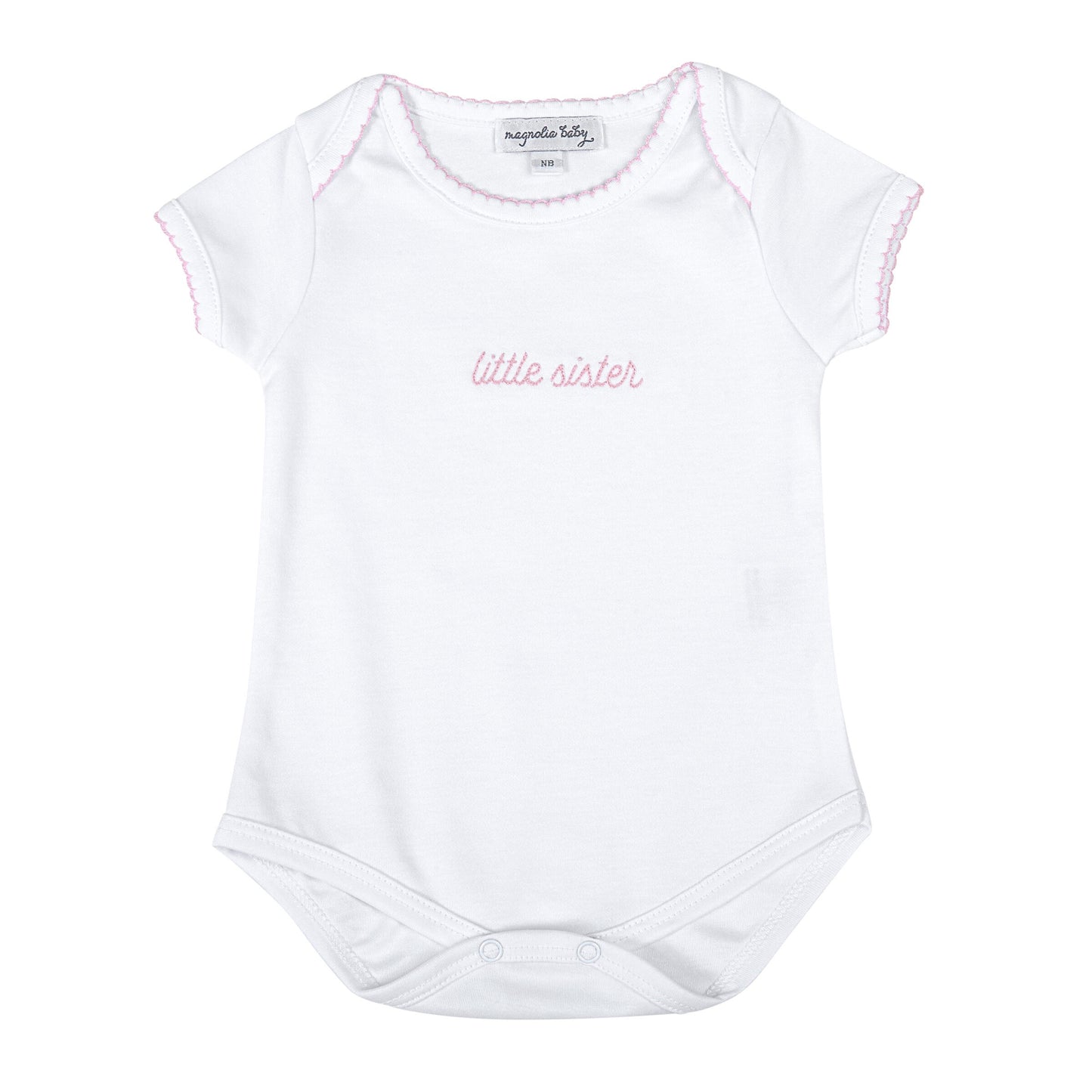 Magnolia Baby Little Sister Embroidered Bodysuit