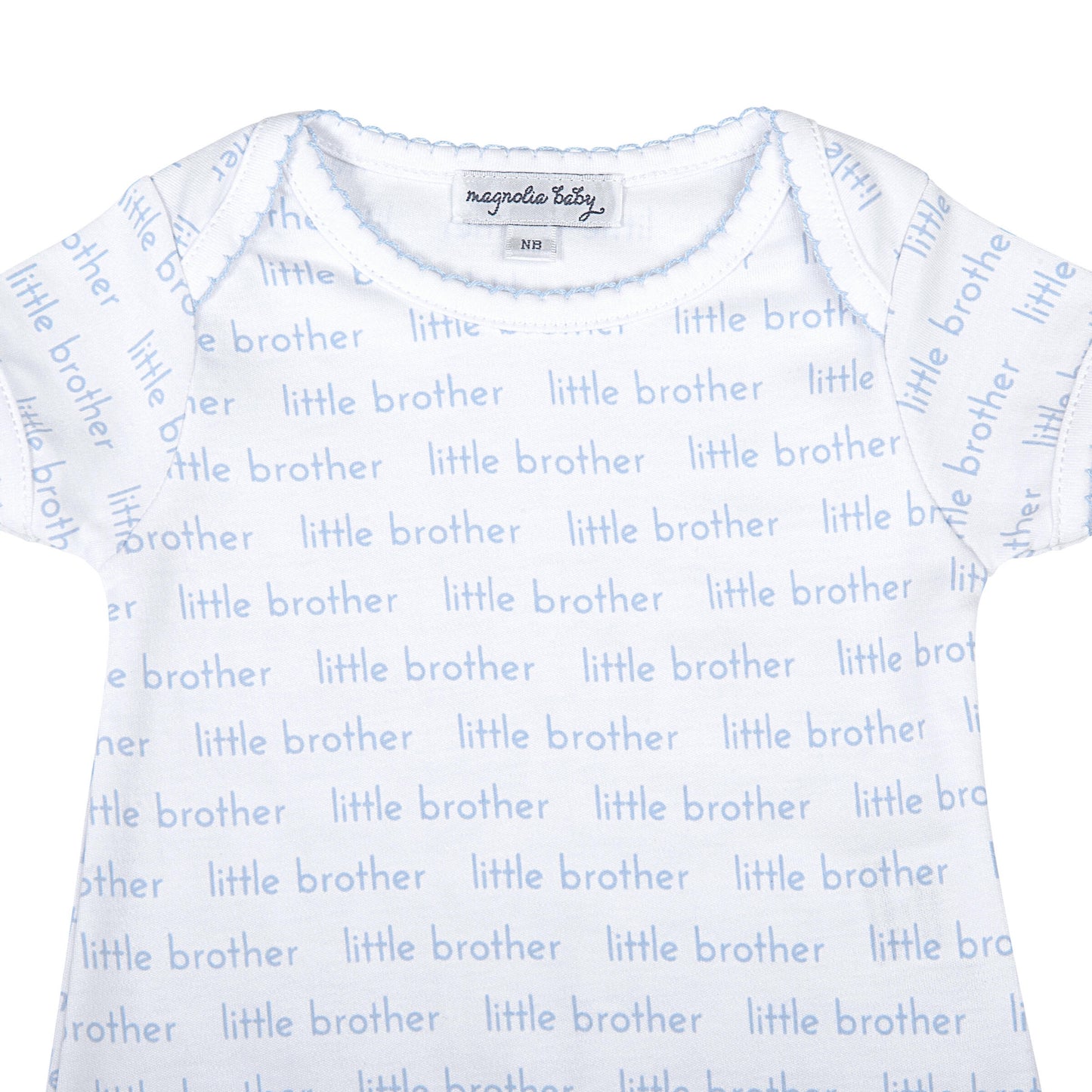 Magnolia Baby Little Brother Print Short Sleeve Bodysuit