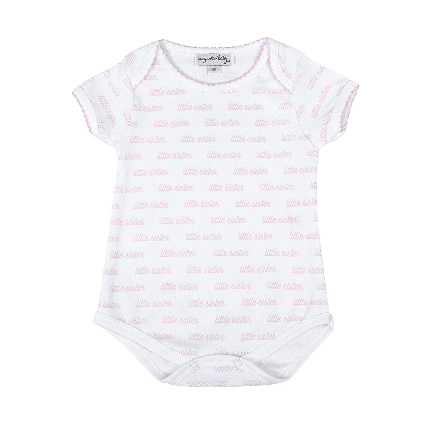 Magnolia Baby Little Sister Print Short Sleeve Bodysuit