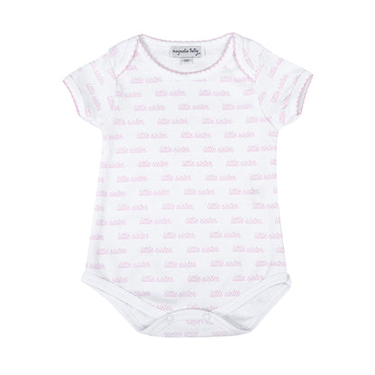 Magnolia Baby Little Sister Print Short Sleeve Bodysuit