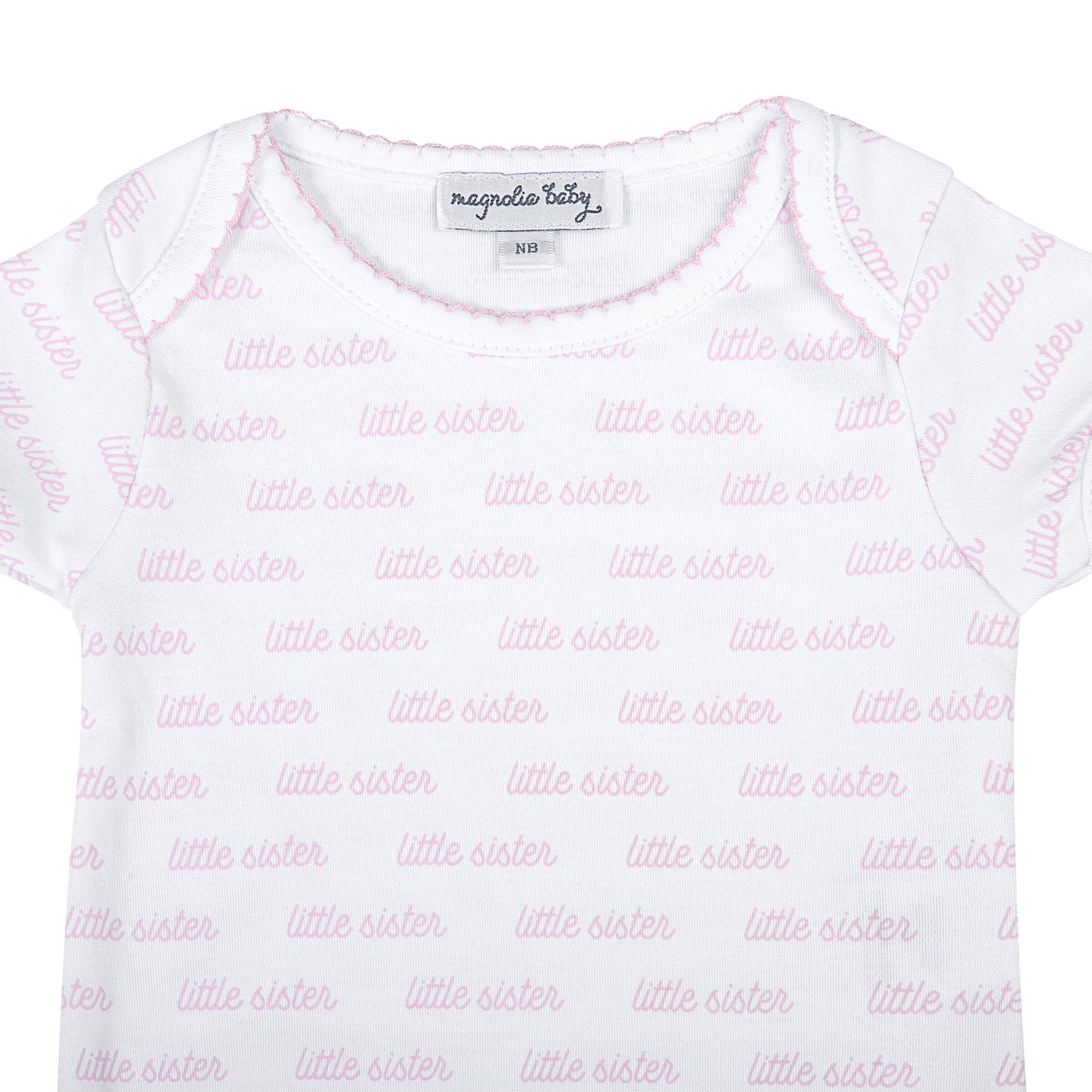 Magnolia Baby Little Sister Print Short Sleeve Bodysuit