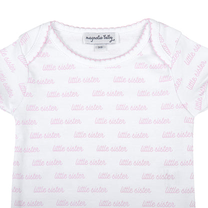 Magnolia Baby Little Sister Print Short Sleeve Bodysuit