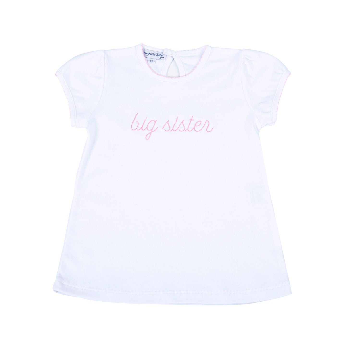 Magnolia Baby Big Sister Embroidered T-Shirt