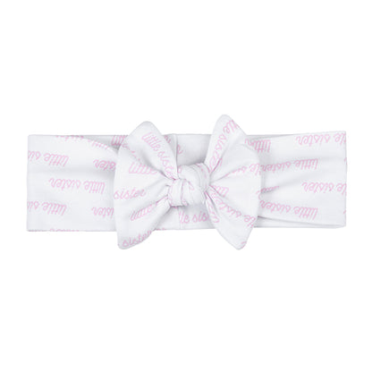 Magnolia Baby Little Sister Pink Printed Headband