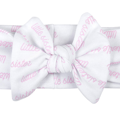 Magnolia Baby Little Sister Pink Printed Headband