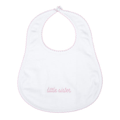 Magnolia Baby Little Sister Embroidered Bib