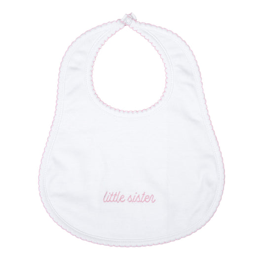 Magnolia Baby Little Sister Embroidered Bib