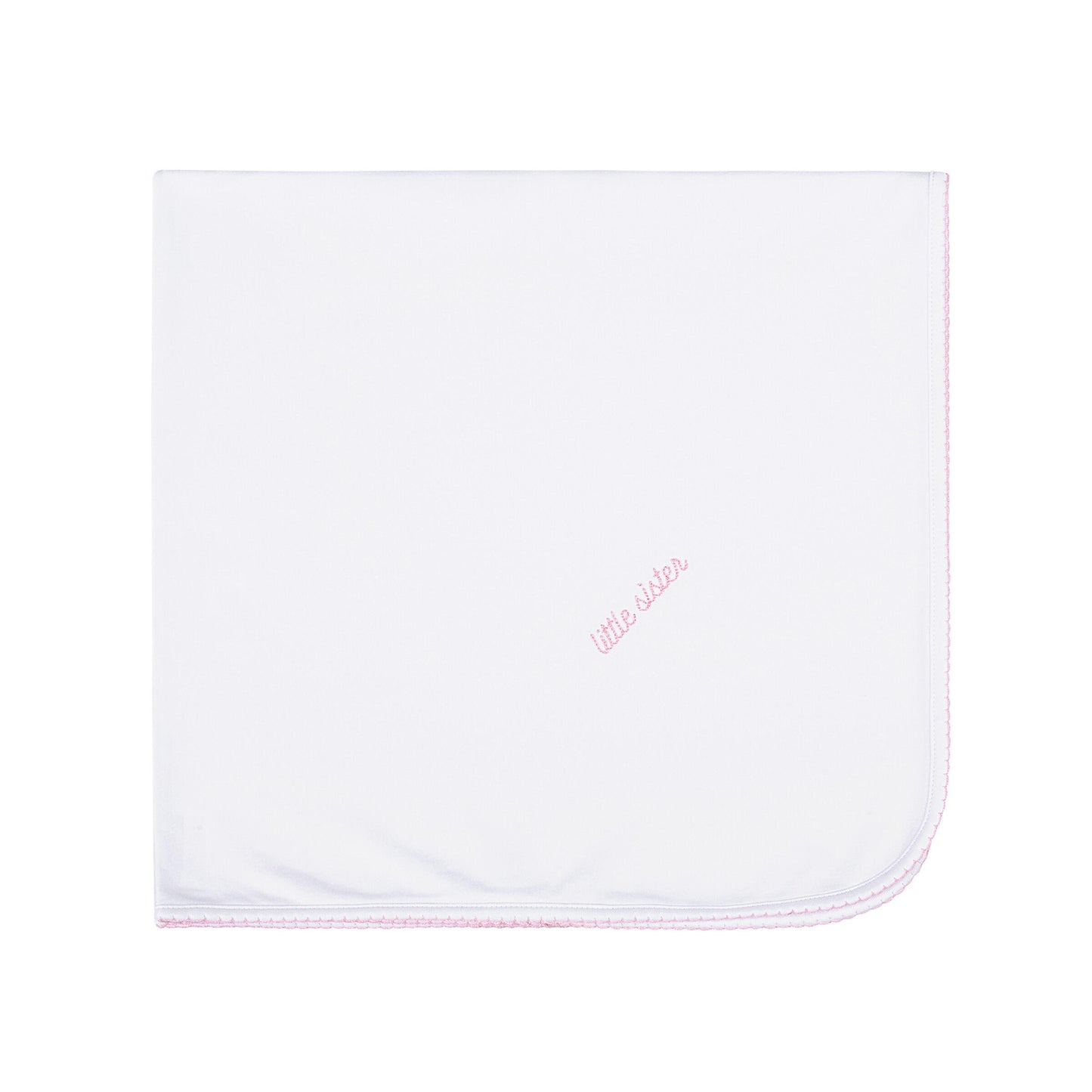Magnolia Baby Little Sister Embroidered Receiving Blanket