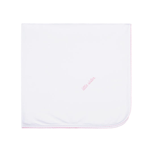 Magnolia Baby Little Sister Embroidered Receiving Blanket