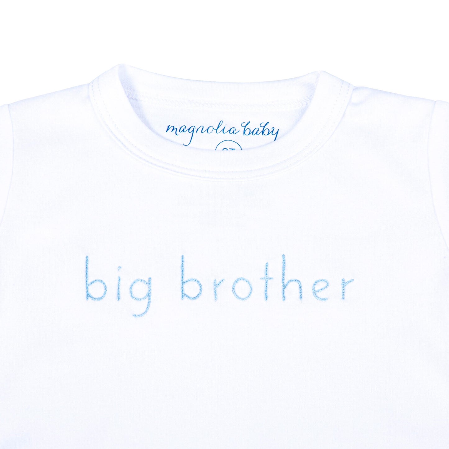 Magnolia Baby Big Brother Blue Embroidered Long Pajamas