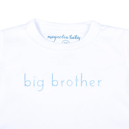 Magnolia Baby Big Brother Blue Embroidered Long Pajamas