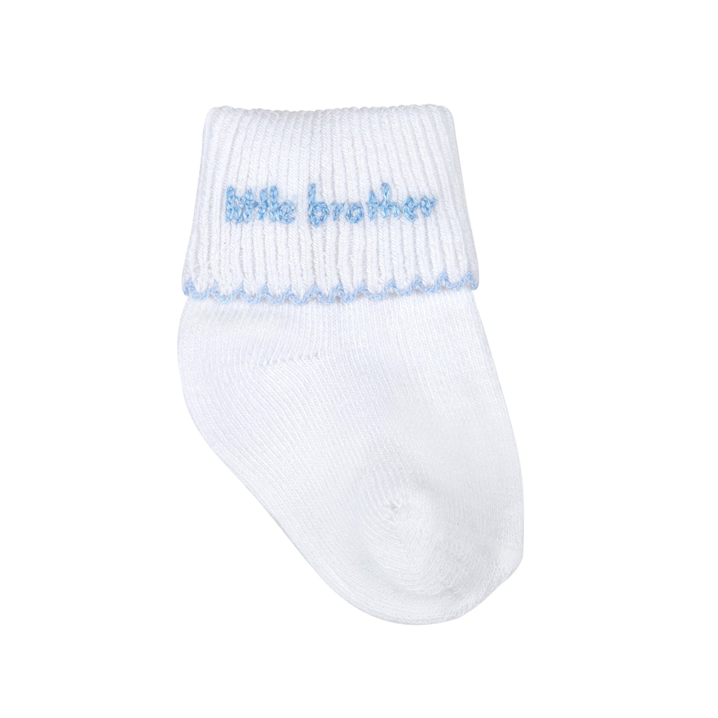 Magnolia Baby Little Brother Embroidered Socks