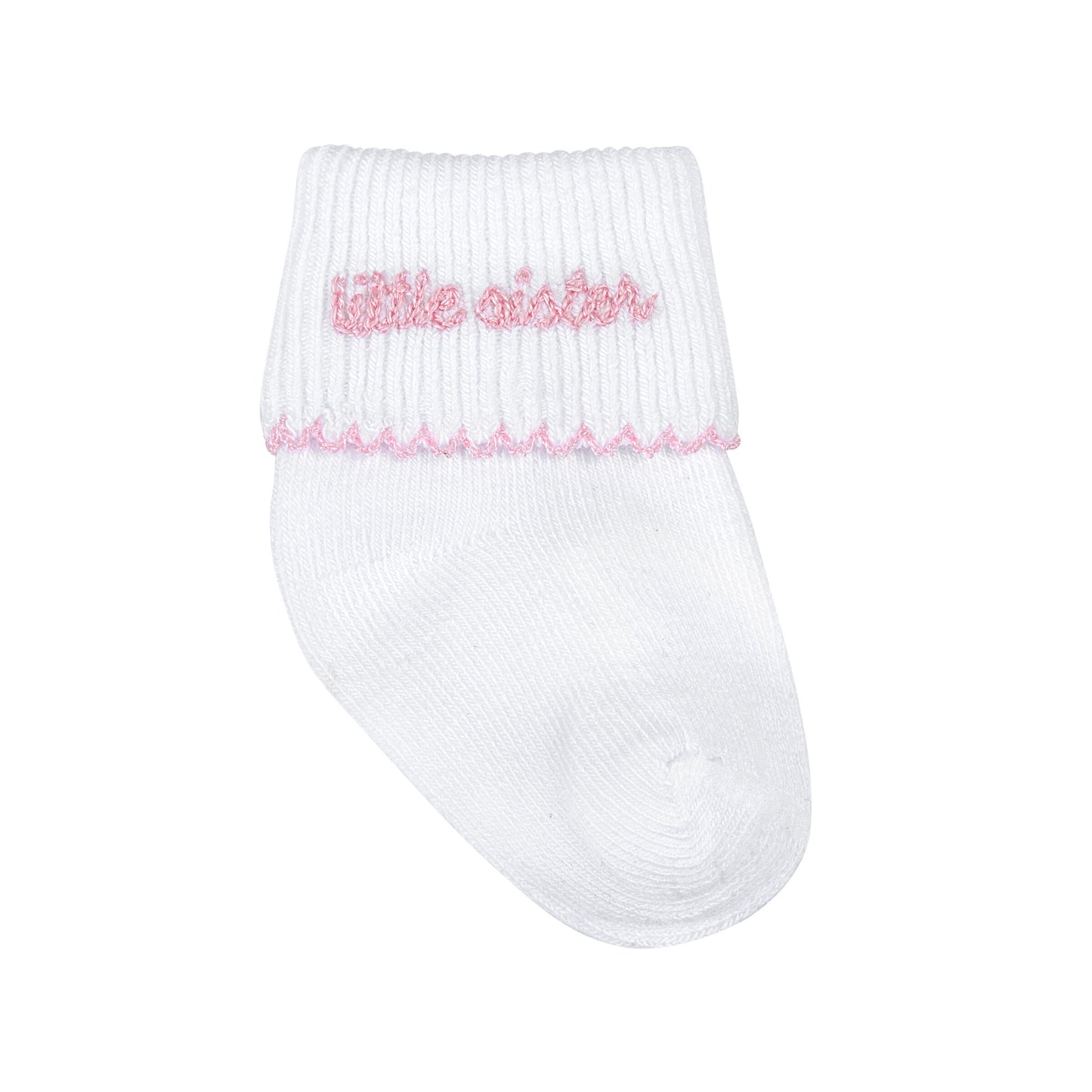 Magnolia Baby Little Sister Embroidered Socks