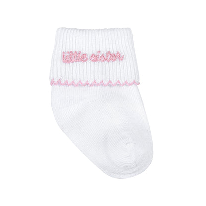 Magnolia Baby Little Sister Embroidered Socks
