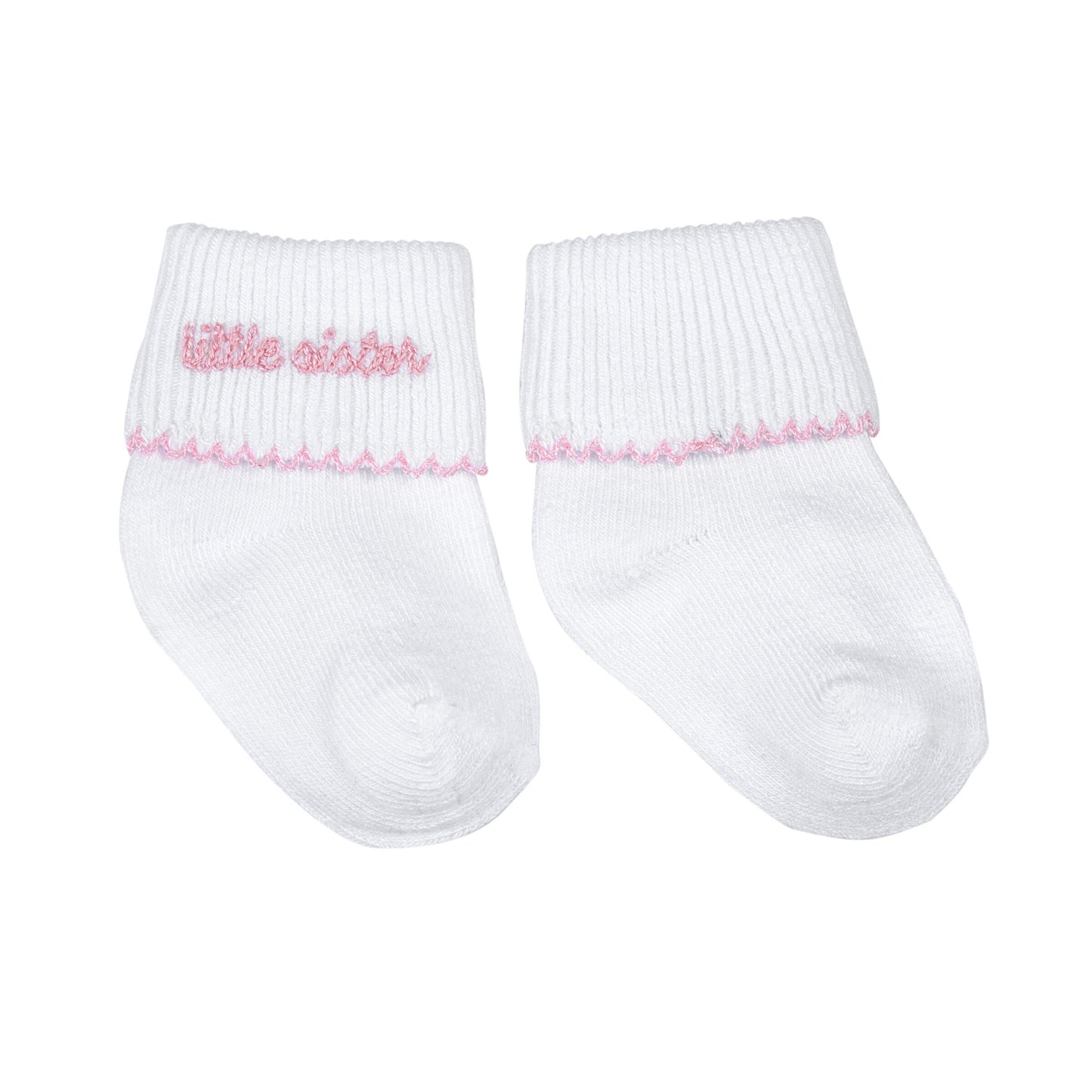 Magnolia Baby Little Sister Embroidered Socks