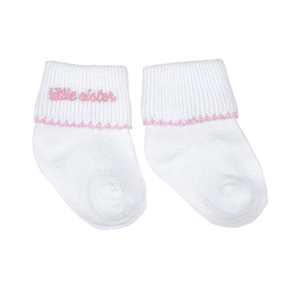 Magnolia Baby Little Sister Embroidered Socks