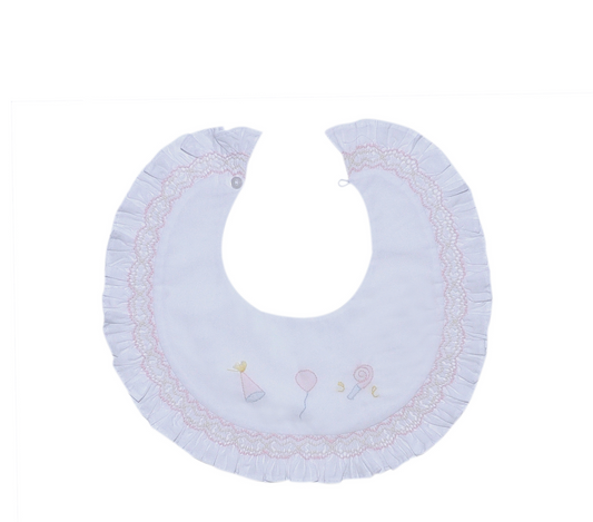 Baby Sen Smocked Celebration Birthday Bib - Color Options