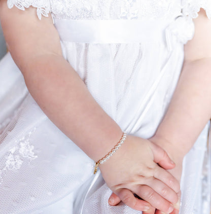 Cherished Moments - Kids 14K Gold-Plated Pearl Baby Bracelet Children's Jewelry