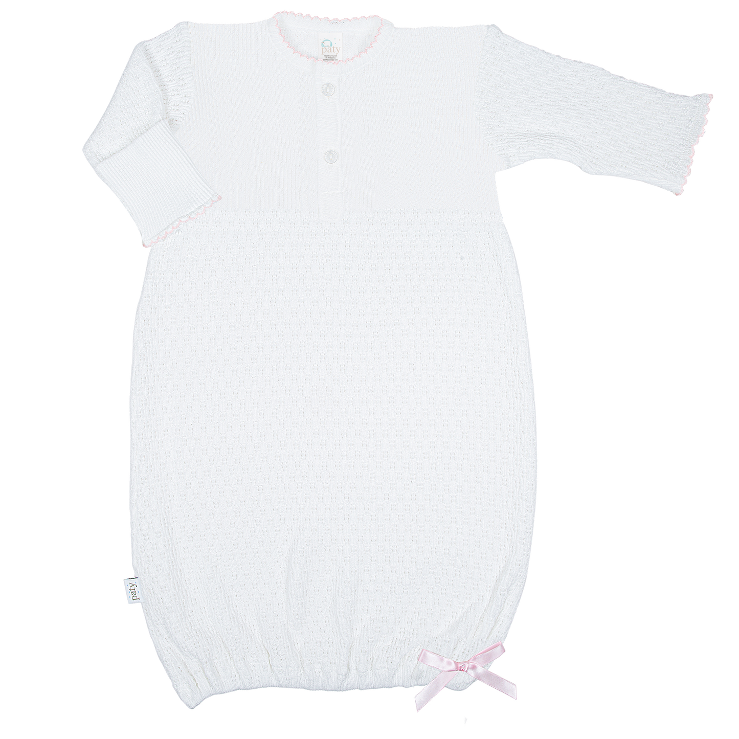 Paty Inc Longsleeve Day Gown with 2 button front - Color Options