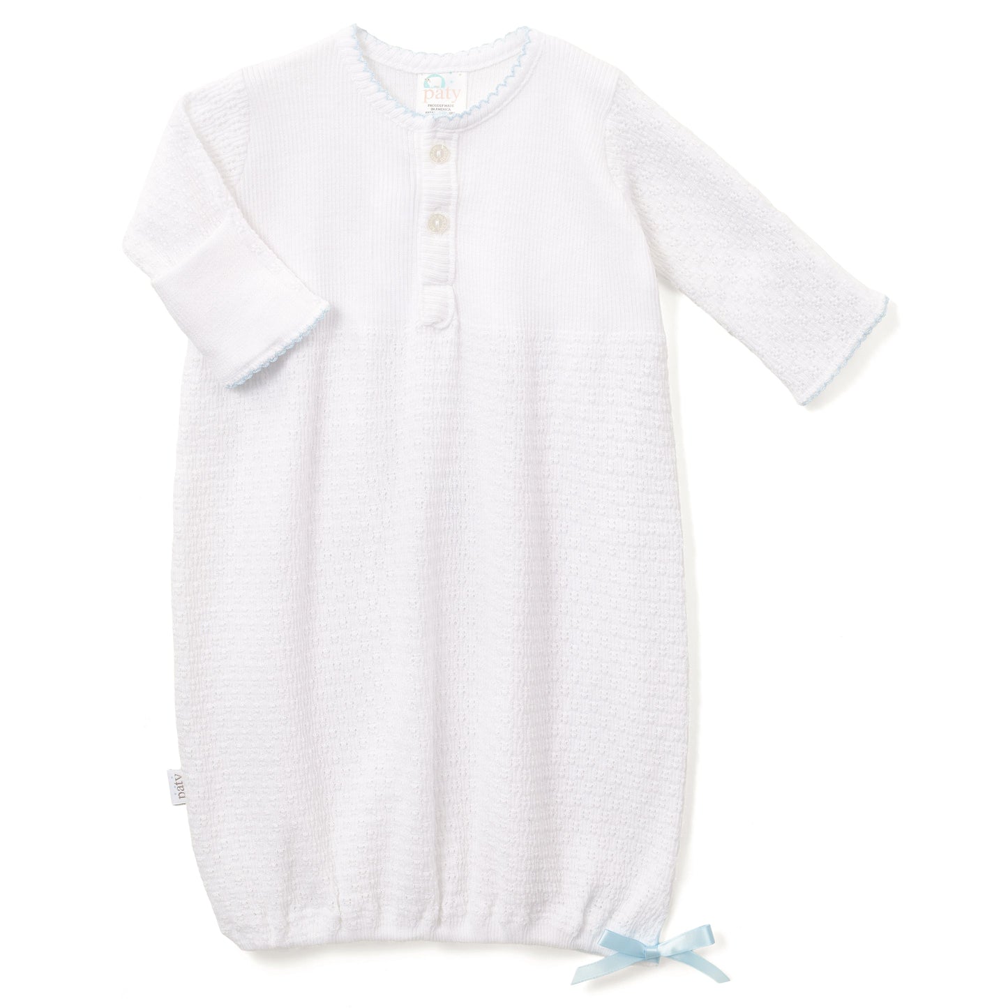 Paty Inc Longsleeve Day Gown with 2 button front - Color Options