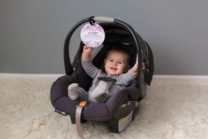 Three Little Tots - Flower No Touching Baby Car Seat and Stroller Tag
