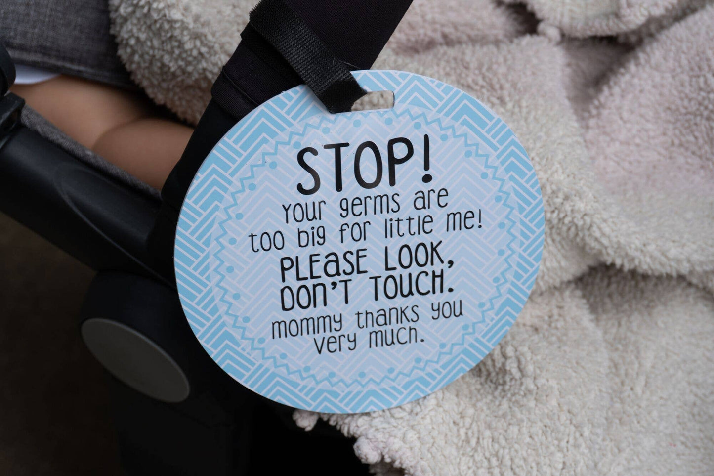 Three Little Tots - Blue Mommy No Touching and Stroller Tag
