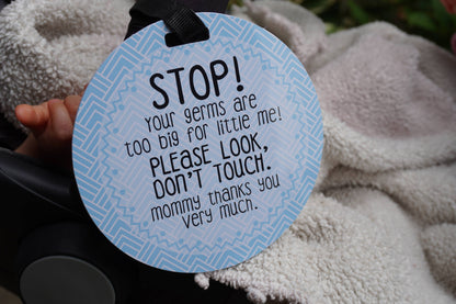 Three Little Tots - Blue Mommy No Touching and Stroller Tag