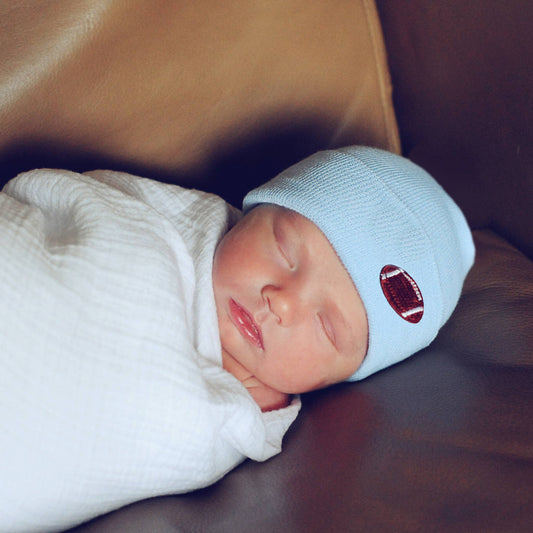 Ily Bean Football Newborn Hospital Hat for Baby Boy