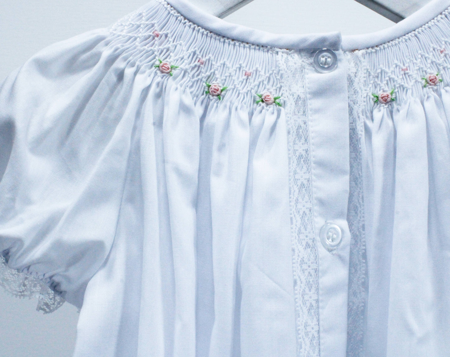 Baby Blessings Clothing - White Geometric Flowers Sophia Dress