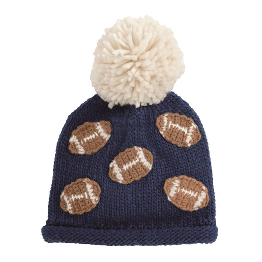 Mudpie Football Boy Chunky Knit Hat