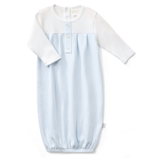 Paty Inc Placket Gown in Blue Stripe