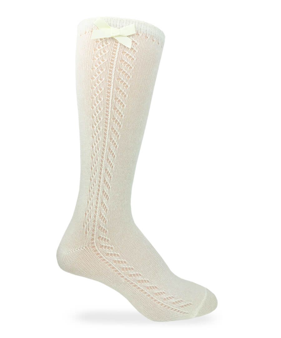Jefferies Socks Pointelle Bow Knee High Socks 1 Pair