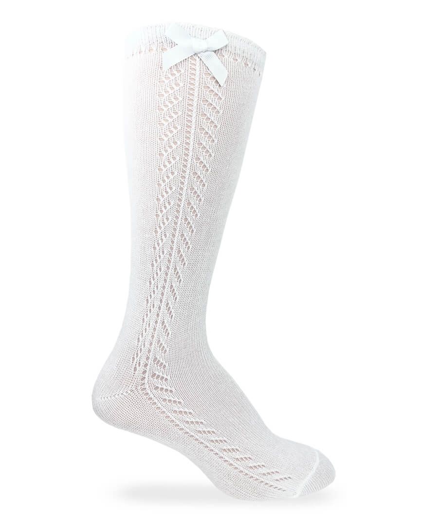Jefferies Socks Pointelle Bow Knee High Socks 1 Pair